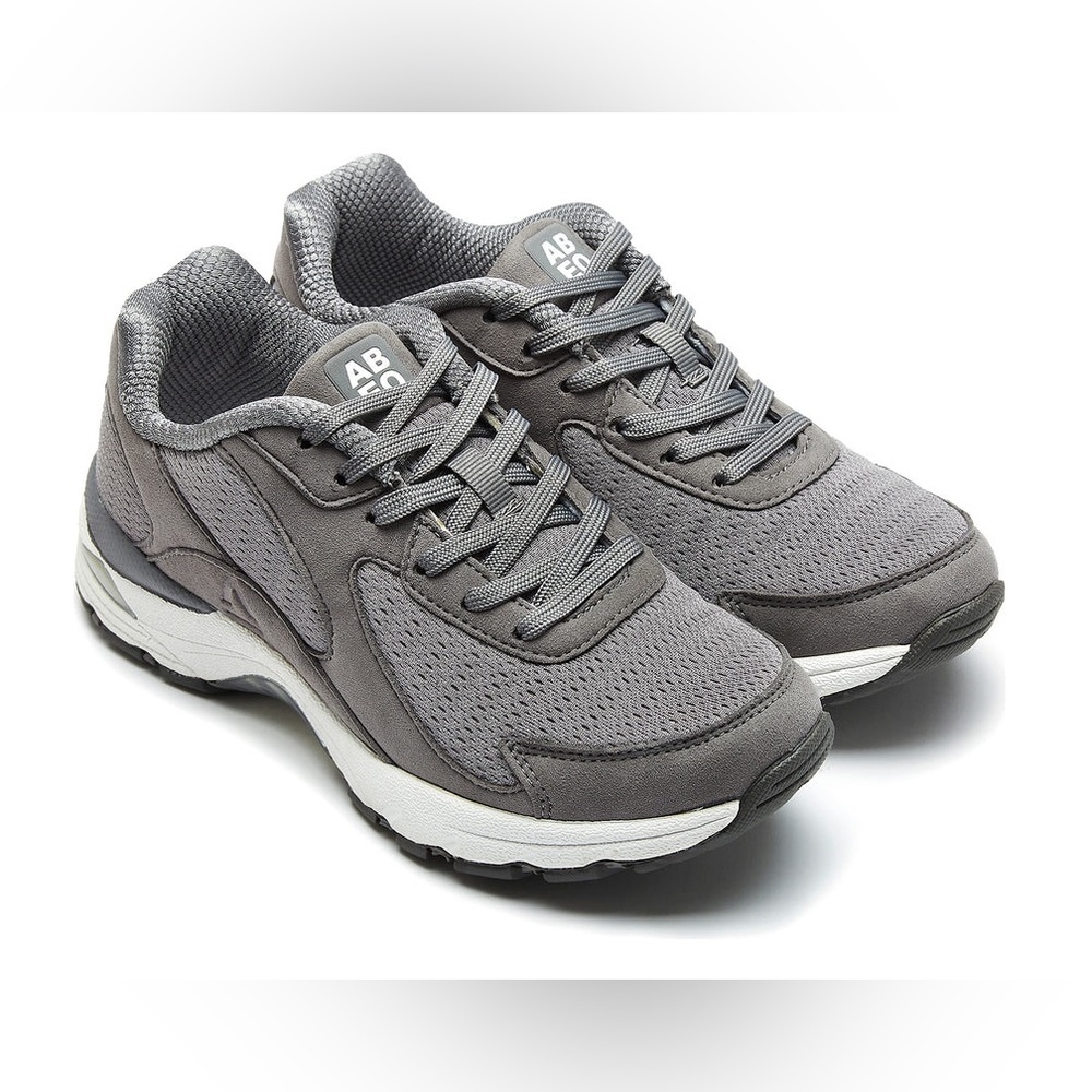 ABEO Pilar Gray Athletic Sneakers with Pink Laces